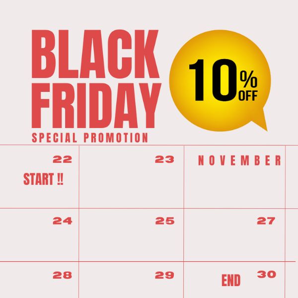 店頭で開催中のBLACK FRIDAY SALE告知バナー（アパレル10%OFF）